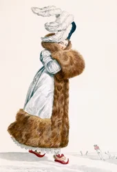 Vestido de Patinação no Gelo, gravado por Georges Jacques Gatine (1773-1831), c.1797