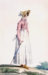 Vestido Ladies Summer, do &39;Incrível e Maravilhoso&39;, gravado por Georges Jacques Gatine (1773-1831), pub. Paris, 1815