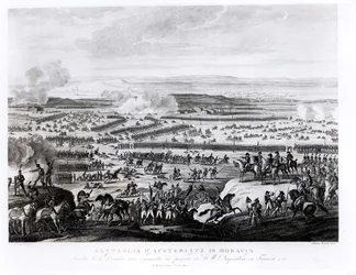 A Batalha de Austerlitz na Morávia, 2 de dezembro de 1805, gravada por Antonio Verico (bc1775)