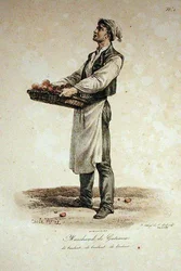 O vendedor de bolo, número 1 da série os gritos de Paris, gravada por Francois Seraphin Delpech (1778-1825)