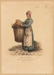 O vendedor de bolo, número 34 da série os gritos de Paris, gravada por Francois Seraphin Delpech (1778-1825)