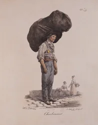 O Collier, número 11 da série "Os gritos de Paris", gravado por Francois Seraphin Delpech (1778-1825)