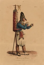 The Tisane Seller, número 13 da série Os Gritos de Paris, gravada por Francois Seraphin Delpech (1778-1825)