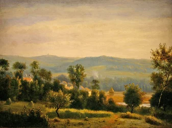 Paisagem matinal (óleo sobre painel)