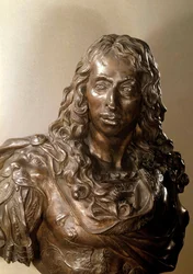 Busto em bronze de Luís II de Bourbon, Príncipe de Conde conhecido como o Grand Conde (1621-1686) (Bourbon-Conde). Escultura de Antoine Coysevox (1640-1720) do século XVII.