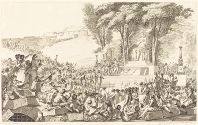 A Fonte da Regeneração nos escombros da Bastilha, 10 de abril de 1793