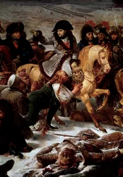 Campanha da Prússia e da Polônia (1806-1807): "Napoleão I (1769-1821) no campo de batalha de Eylau em 9/02/1807" Detalhe. Pintura de Antoine Jean Gros (1771-1835) 1808 Sol. 5,21x7,84 m Paris, Musee du Louvre