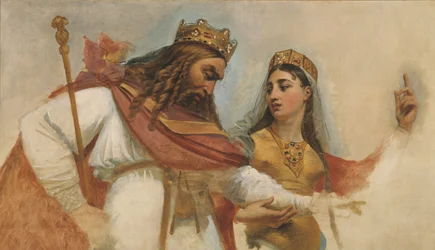 Esboço para a cúpula do Panteão (igreja de Sainte-Geneviève): Clóvis e Clotilde, cerca de 1811 (óleo)