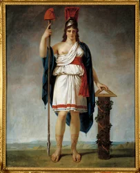 A República Francesa ano II. Alegoria da República: no final da lança o boné frígio (símbolos da revolução francesa). Pintura atribuída a Antoine Jean Gros (1771-1835)