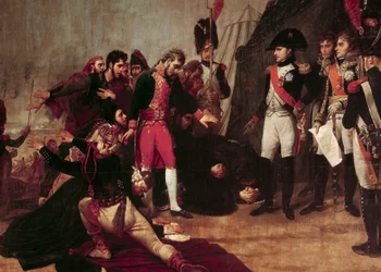 A rendição de Madrid. Napoleão I recebeu a rendição de Madri em 4 de dezembro de 1808