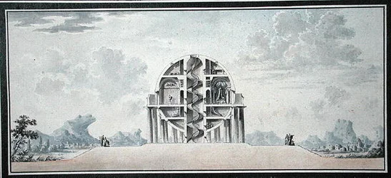 Design para uma casa para um cosmopolito, 1783 (wc no papel) (detalhe) (ver também 195241-195242, 196724-196725)