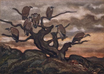 Abutres em uma árvore, 1810-75.