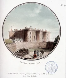 Vista da Bastilha antes da Revolução - em "Vista pitoresca dos principais edifícios de Paris" pelo Sargento