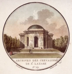 Arquivos dos cavaleiros de São Lázaro em Paris. Em vista prittoresca dos principais edifícios de Paris pelo Sargento