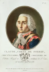 Claude (1656-1733) Comte de Forbin, 1789, de "Retratos de grandes homens, mulheres ilustres e súditos memoráveis da França", gravados em 1787-92
