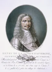 Henri da Torre de Auvergne, de "Retratos de grandes homens, mulheres ilustres e temas memoráveis da França, sérios e impressos em cores", publicado por Pierre Blin, 1786-92, Paris (cor grava