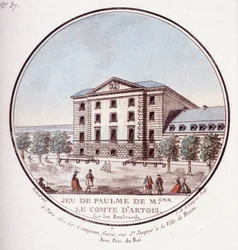 Jogo de palma da conta do Artois nas avenidas. Em vista prittoresca dos principais edifícios de Paris pelo Sargento