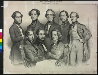 Grupo pianista famoso (litografia)