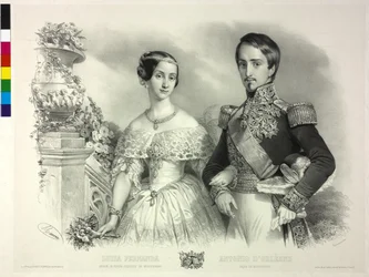A Infanta de Espanha com o seu marido Antoine d
