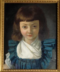 Retrato do golfinho, futuro Luís XVII (1785-1795). Pintura de Antoine Vestier (1740-1824). Por volta de 1792.