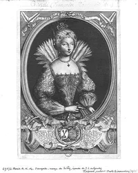 Françoise-Marguerite de Silly (1584-1626) gravado por Claude Duflos (1665-1727)