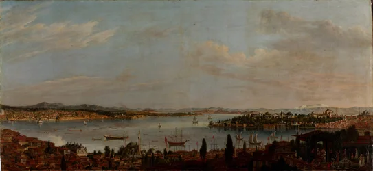 Vista panorâmica de Istambul, segunda metade do século XVIII.