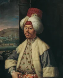 Retrato de um europeu em traje turco, segunda metade do século XVIII.