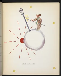 Estou a fazer um péssimo trabalho, ilustração do Lamplighter de "O Pequeno Príncipe", de Antoine de Saint-Exupéry