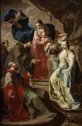 A Virgem Maria com Quatro Santos - Virgem Maria com Quatro Santos - Antonin (Anton) Kern (1710-1747). Óleo sobre tela, cerca de 1735. Galeria Nacional, Praga