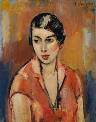 Jovem de vestido rosa