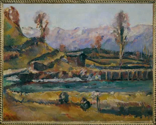 Paisagem perto de Maishofen, Áustria (pintura sobre tela)