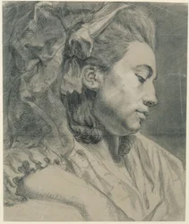 Cabeça de uma dama, de perfil para a direita (Elisabetha Auguste Graff, nascida Sulzer, esposa de Graff)