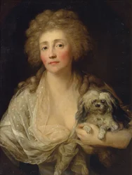 Retrato de Anna Oraczewska com o cachorro, 1789