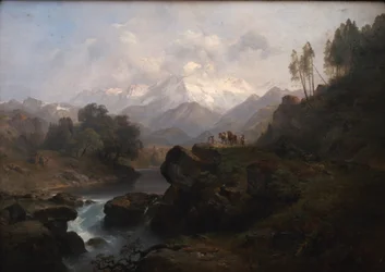 Paisagem montanhosa com o Wiesbachhorn