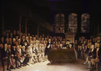 William Pitt dirigindo-se à Câmara dos Comuns sobre a Declaração de Guerras Francesa de 1793