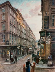 Spiegelgasse, no centro de Viena (cor de água)