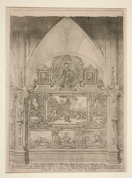 Nicho de Arco Interior Decorado com Retratos e Cenas do Género