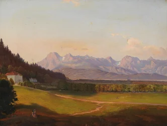Radetzky Villa e os Alpes de Kamnik em Krain