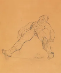 Anton Kolig Nú masculino reclinado