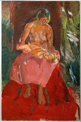 Mãe e filho (óleo sobre tela)