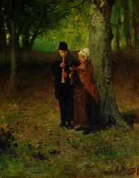 Músicos errantes (óleo sobre madeira)