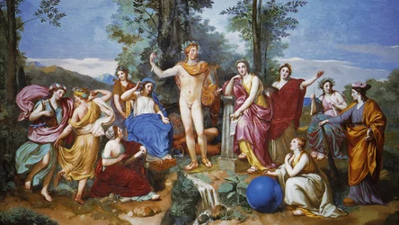 Apolo, Mnemosine e as Nove Musas
