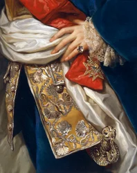 Retrato de Fernão IV, de Anton Raphael Mengs, detalhe