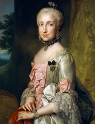 Retrato de Maria Luisa de Bourbon por ocasião do seu noivado em casamento, de Anton Raphael Mengs, Circa 1764, óleo sobre tela