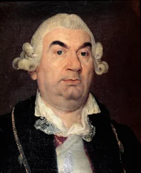 Retrato do compositor italiano Niccolo Jommelli (1714 -1774) Pintura de Anton Raphael Mengs (1728-1779) Bolonha do século XVIII, Museo Civico Biblioteca Musicale