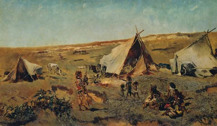 Acampamento cigano em Puszta