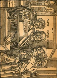 Uma xilogravura rara de Anton Von Worms Anton Woensam, 1899.