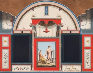 Pintura mural de uma casa romana nos terrenos da Villa Negroni em Roma, Adónis com um jovem. 1779