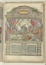 Cena alegórica no palco na esquina da Grote Markt, 1578