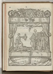 A representação de Het Mariacransken: David com a cabeça de Golias, 1577